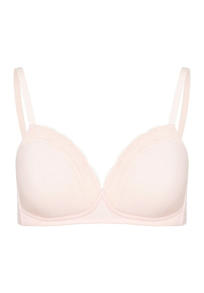 Hanro Basic Cotton Lace Cotton Lace L. Padded Bra Soft (072432) Powder