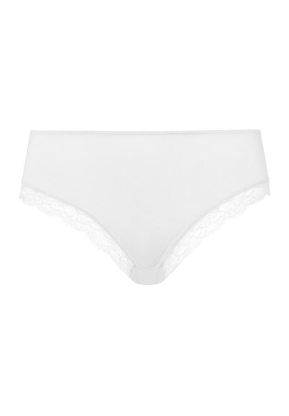 Hanro Basic Cotton Lace Cotton Lace Midi Briefs (072437) White