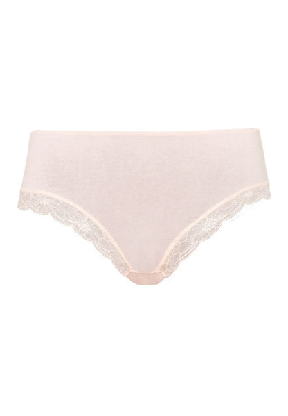 Hanro Basic Cotton Lace Cotton Lace Midi Briefs (072437) Powder