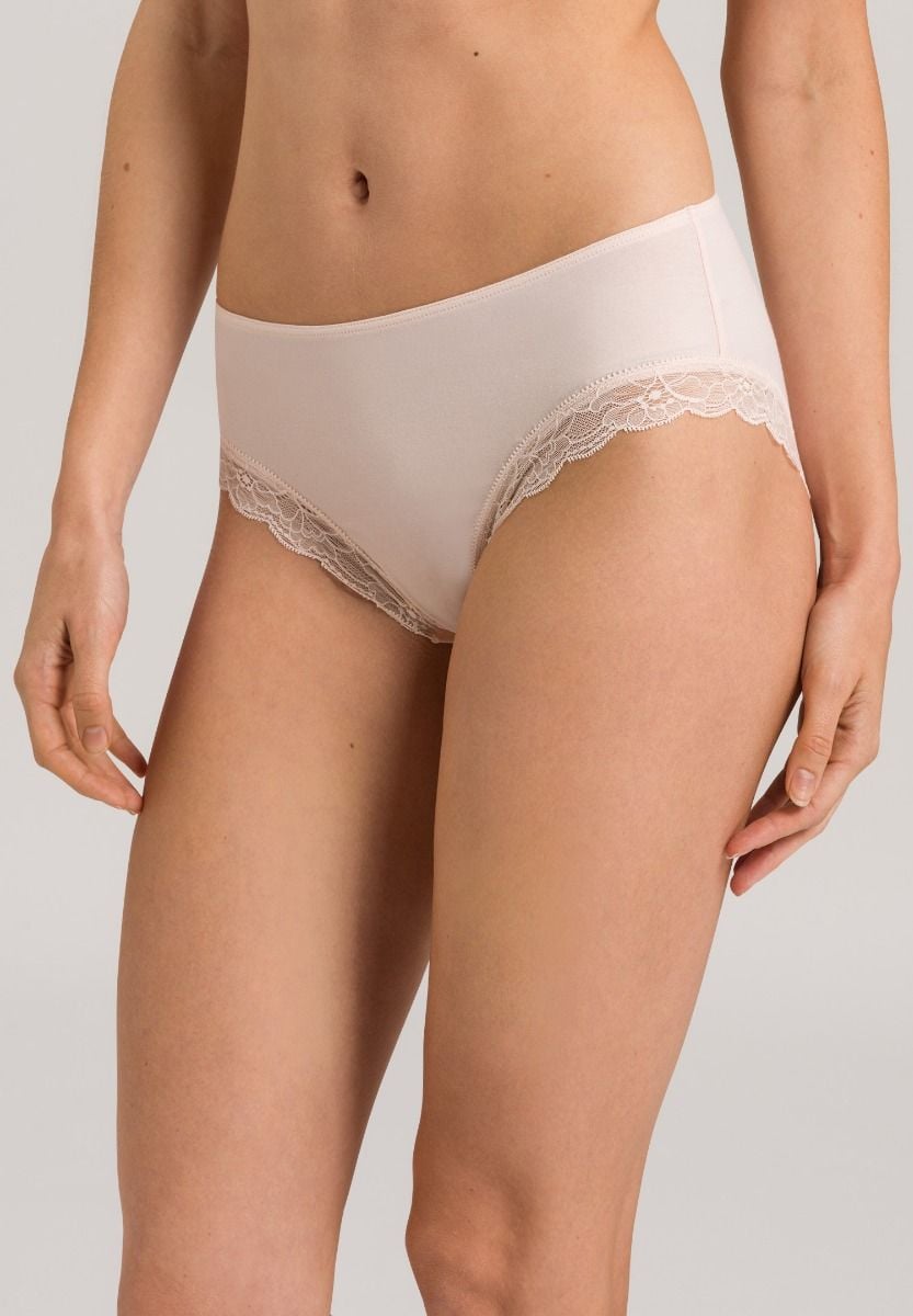 Hanro Basic Cotton Lace Cotton Lace Midi Briefs (072437) Powder