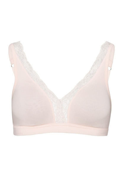 Hanro Basic Cotton Lace Cotton Lace Soft Cup Bra (072431) Powder