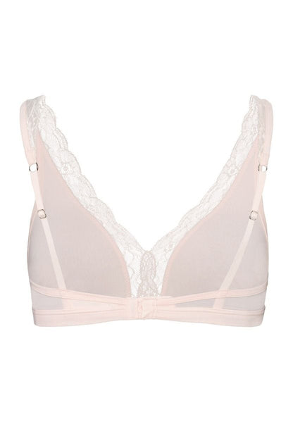 Hanro Basic Cotton Lace Cotton Lace Soft Cup Bra (072431) Powder