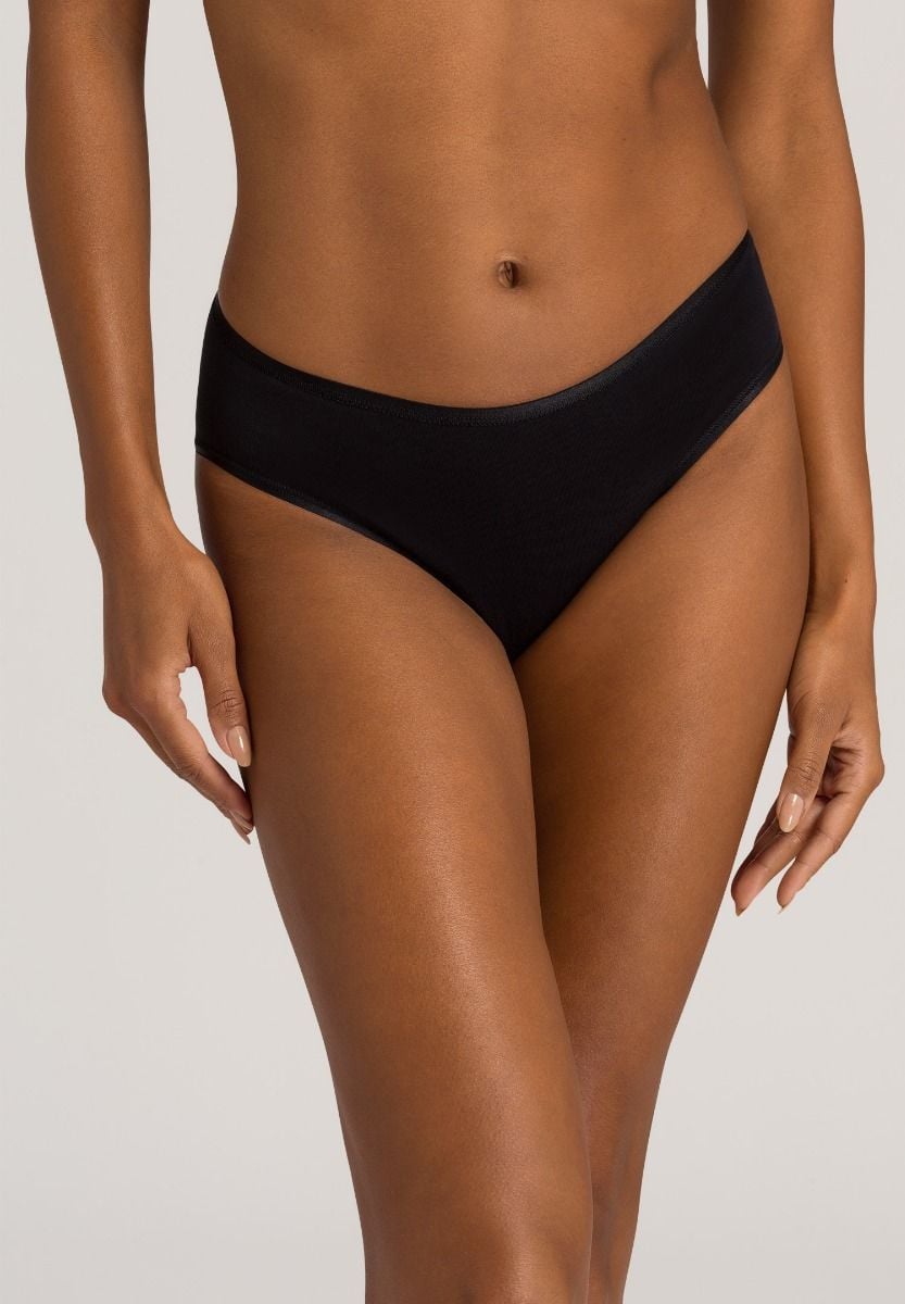 Hanro Basic Cotton Seamless Cotton Seamless Midi Briefs (071626) Black