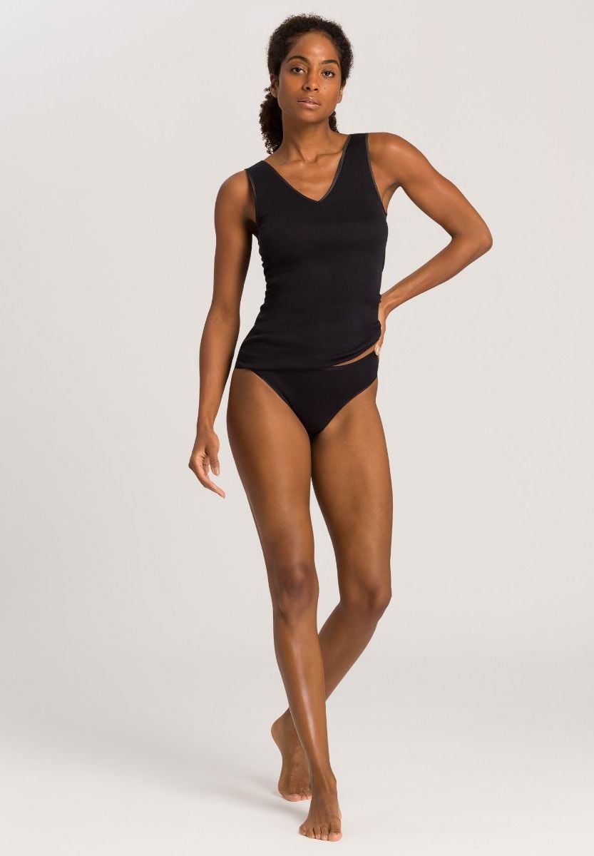 Hanro Basic Cotton Seamless Cotton Seamless Midi Briefs (071626) Black