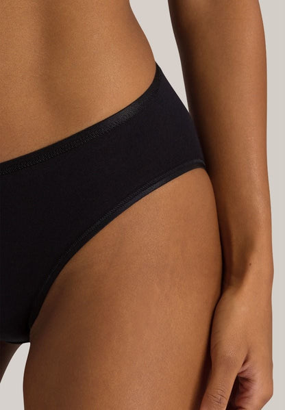 Hanro Basic Cotton Seamless Cotton Seamless Midi Briefs (071626) Black