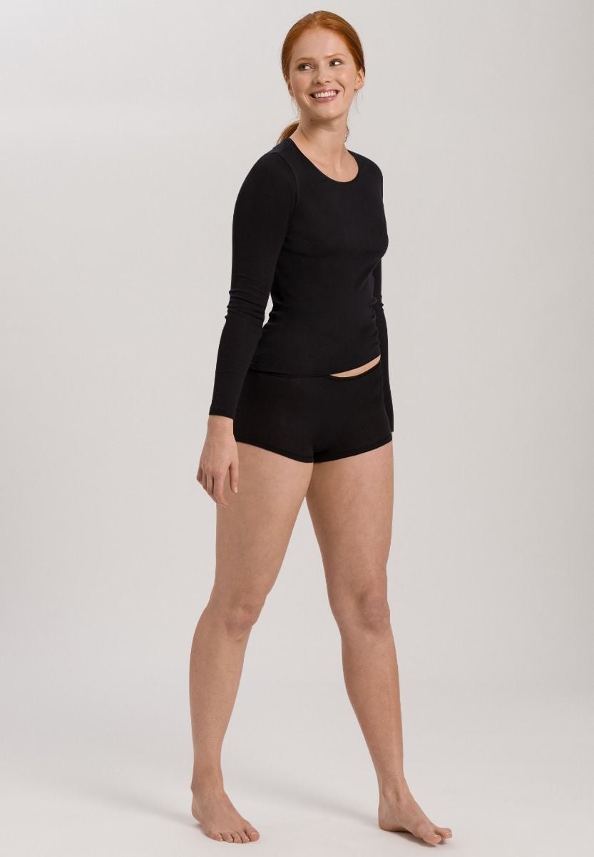 Hanro Basic Cotton Seamless Cotton Seamless Shortleg Pants (071631) Black