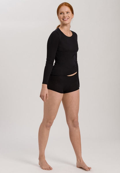 Hanro Basic Cotton Seamless Cotton Seamless Shortleg Pants (071631) Black