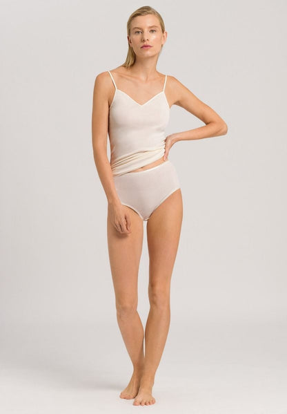 Hanro Basic Cotton Seamless Cotton Seamless Spaghetti Top (071601) Pale Cream