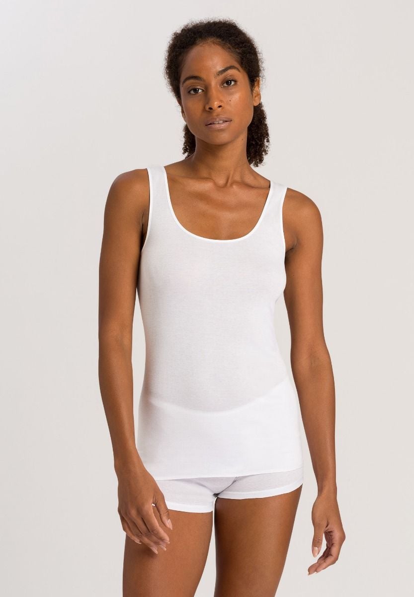 Hanro Basic Cotton Seamless Cotton Seamless Tank Top (071604) White