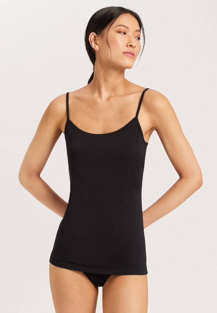 Hanro Basic Cotton Sensation Cotton Sensation Spaghetti Top (071412) Black