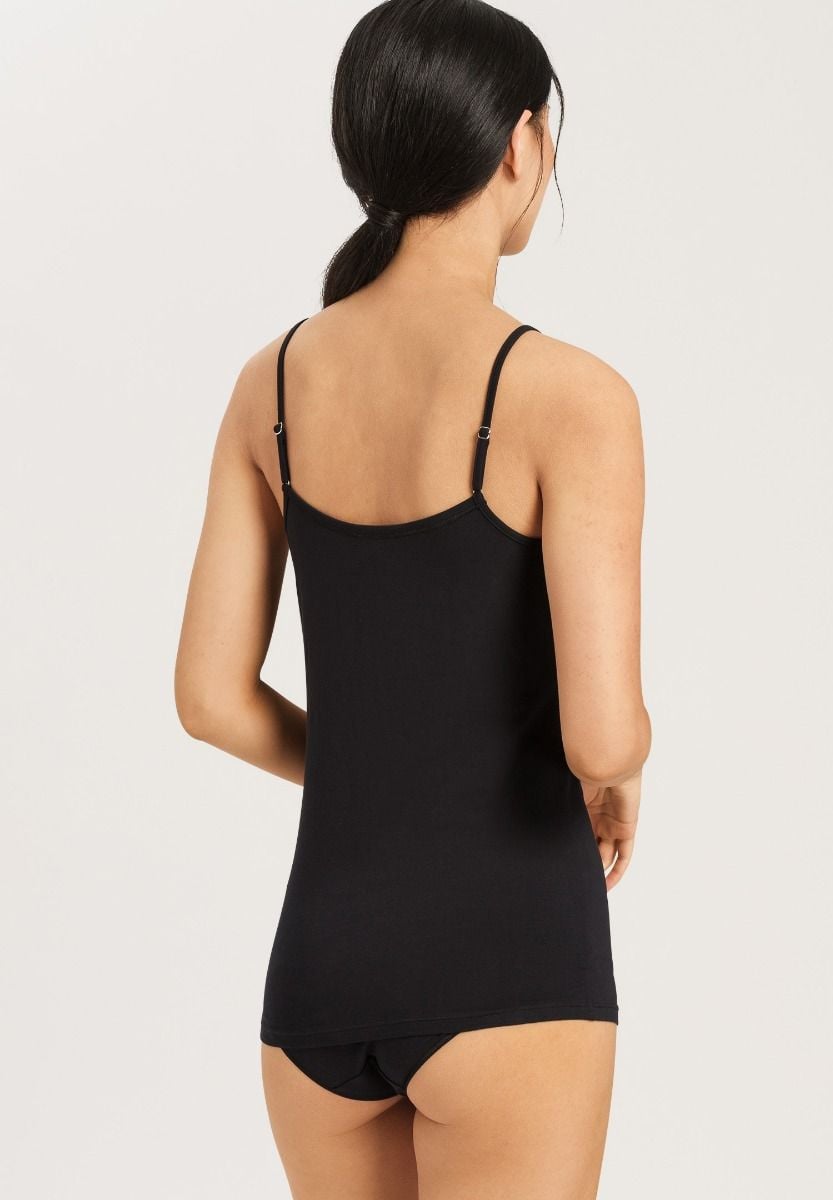 Hanro Basic Cotton Sensation Cotton Sensation Spaghetti Top (071412) Black