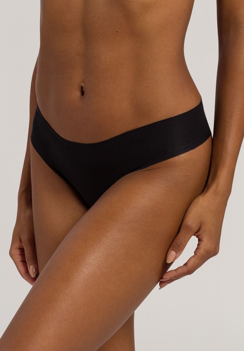 Hanro Basic Invisible Cotton Invisible Cotton Brazilian Panty (071226) Black