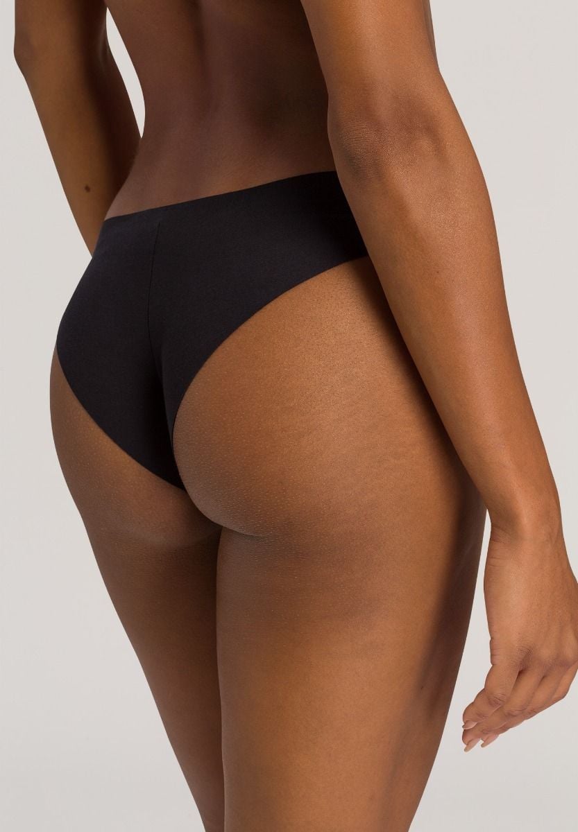 Hanro Basic Invisible Cotton Invisible Cotton Brazilian Panty (071226) Black