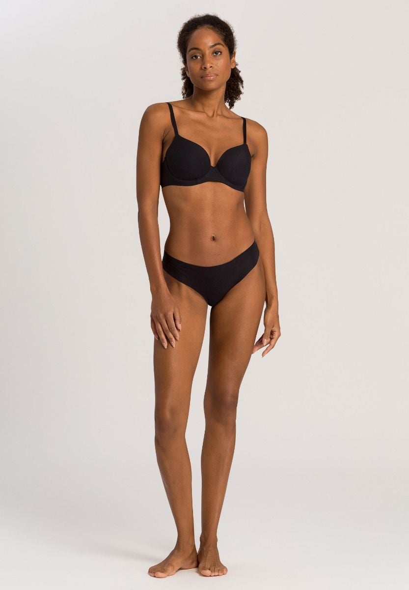 Hanro Basic Invisible Cotton Invisible Cotton Brazilian Panty (071226) Black