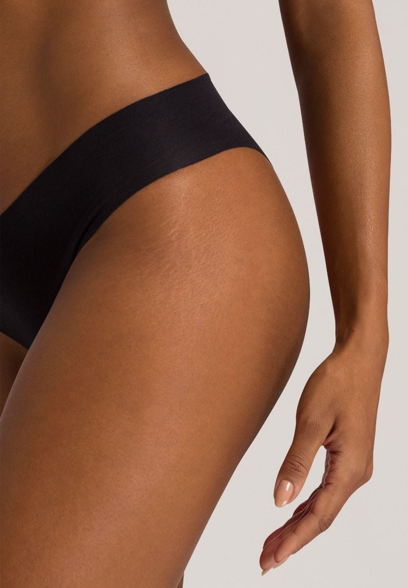 Hanro Basic Invisible Cotton Invisible Cotton Brazilian Panty (071226) Black