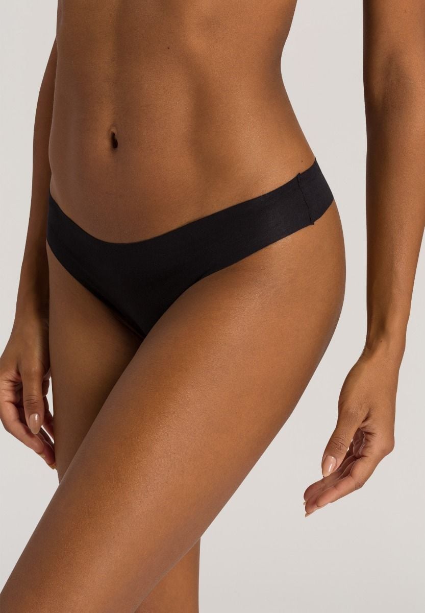 Hanro Basic Invisible Cotton Invisible Cotton Thong (071225) Black