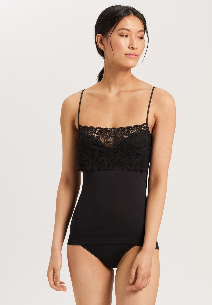 Hanro Basic Moments Moments Spaghetti Top (071448) Black