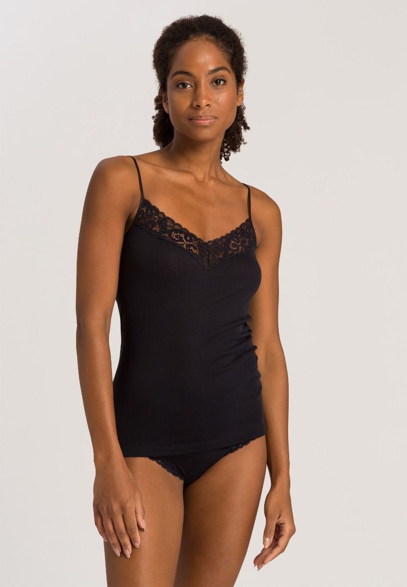 Hanro Basic Moments Moments Spaghetti Top (071485) Black