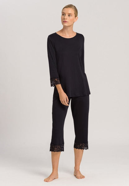 Hanro Basic Moments Nw Moments Nw 3/4 Slv Pajama (077928) Black