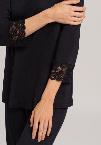 Hanro Basic Moments Nw Moments Nw 3/4 Slv Pajama (077928) Black