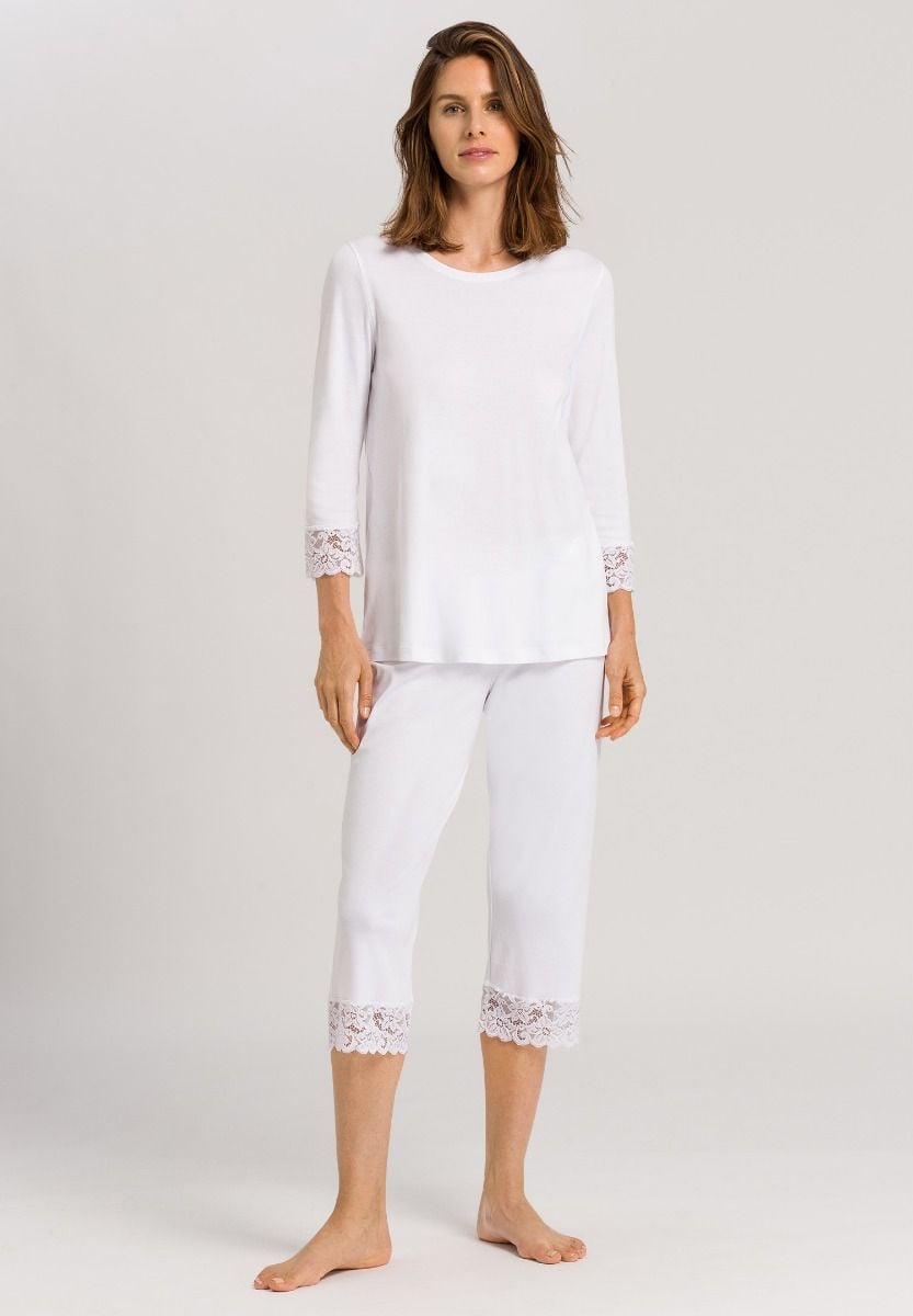 Hanro Basic Moments Nw Moments Nw 3/4 Slv Pajama (077928) White