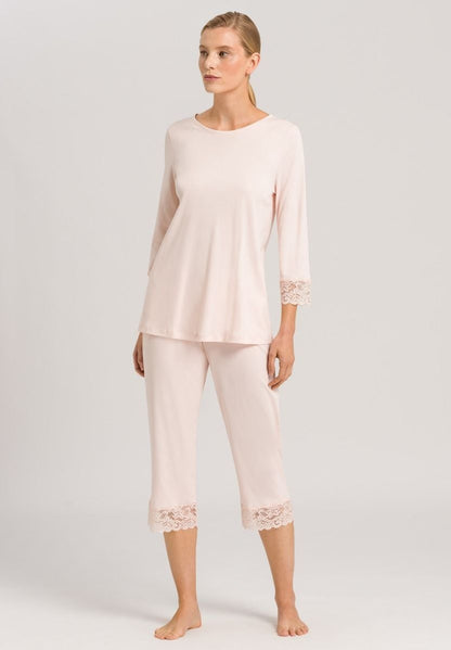 Hanro Basic Moments Nw Moments Nw 3/4 Slv Pajama (077928) Crystal Pink