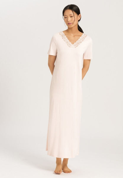 Hanro Basic Moments Nw Moments Nw S/Slv Nightdress 130Cm (077933) Crystal Pink