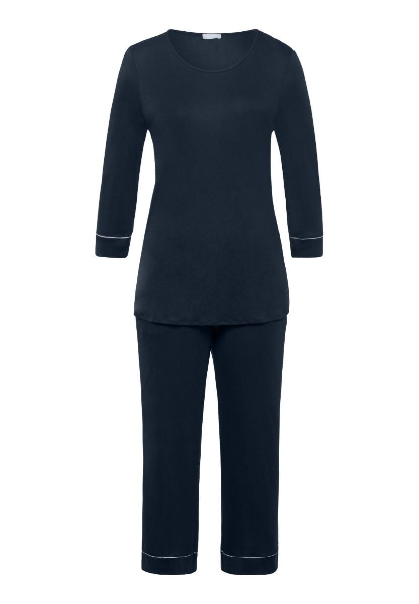 Hanro Basic Natural Comfort Natural Comfort 3/4 Slv Pajama (077965) Deep Navy