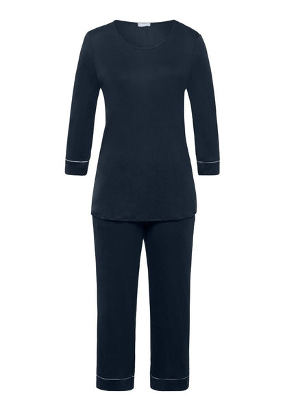 Hanro Basic Natural Comfort Natural Comfort 3/4 Slv Pajama (077965) Deep Navy