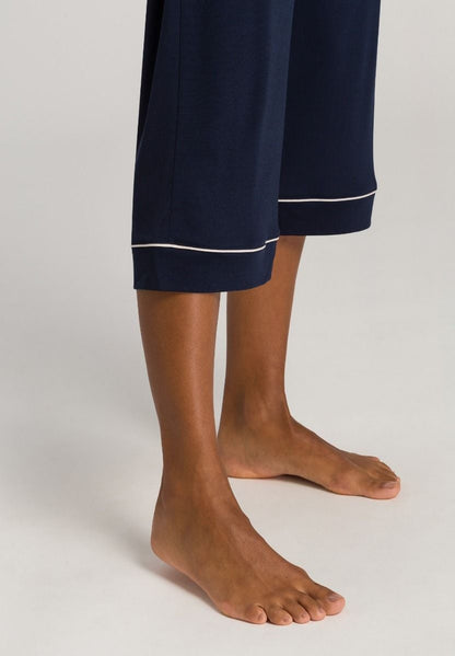 Hanro Basic Natural Comfort Natural Comfort 3/4 Slv Pajama (077965) Deep Navy
