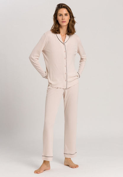 Hanro Basic Natural Comfort Natural Comfort L/Slv Pajama (077966) Almond