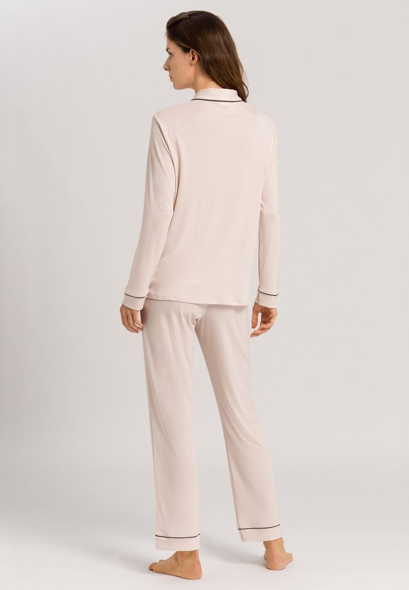 Hanro Basic Natural Comfort Natural Comfort L/Slv Pajama (077966) Almond