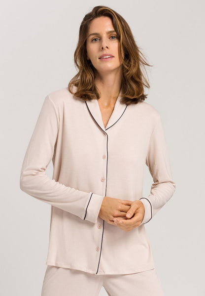 Hanro Basic Natural Comfort Natural Comfort L/Slv Pajama (077966) Almond
