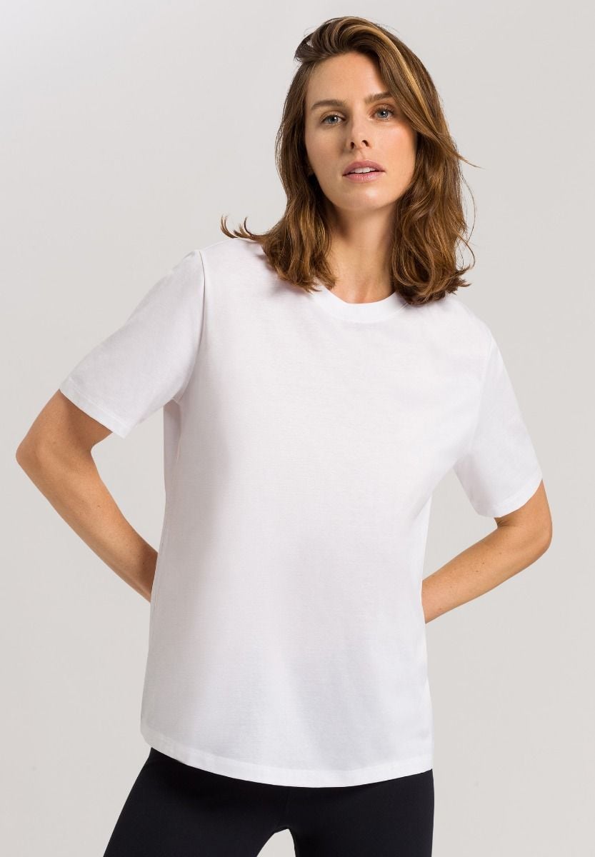 Hanro Basic Natural Shirt Natural Shirt S/Slv Shirt (078662) White