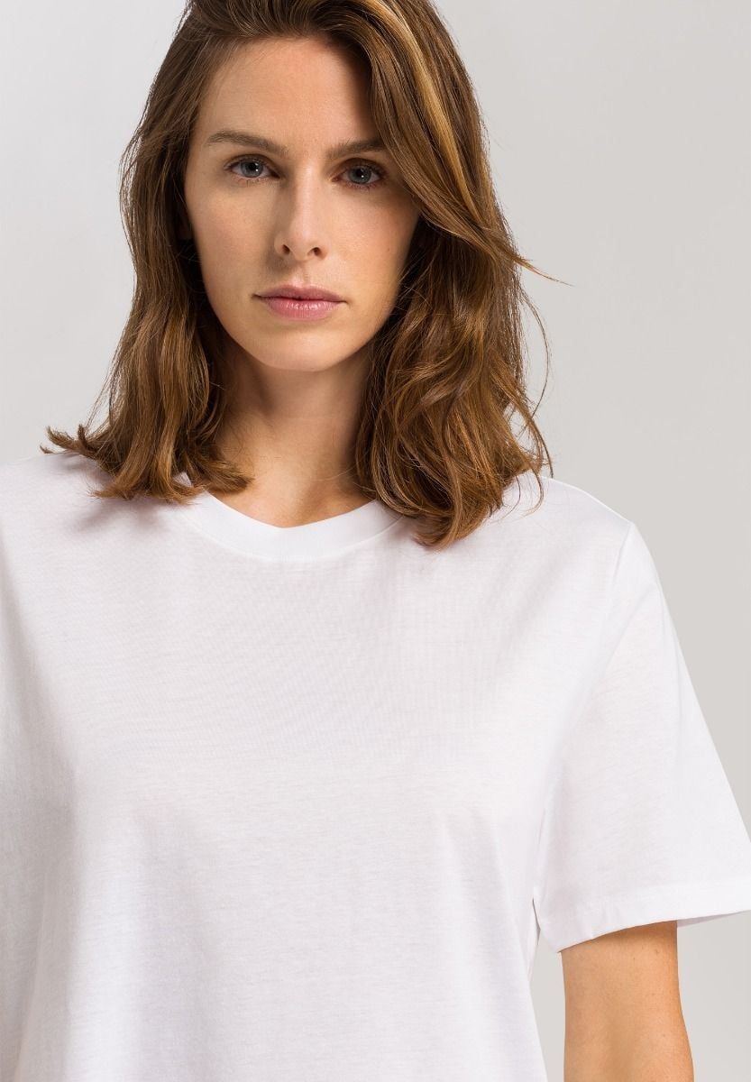 Hanro Basic Natural Shirt Natural Shirt S/Slv Shirt (078662) White