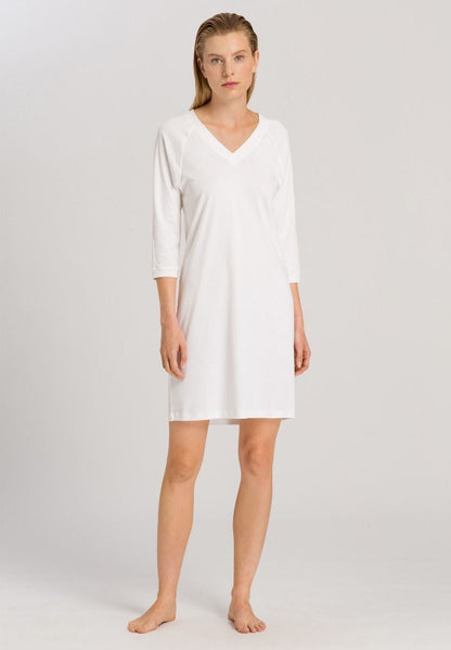Hanro Basic Pure Essence Pure Essence 3/4 Slv Nightdress 90Cm (077948) Off White