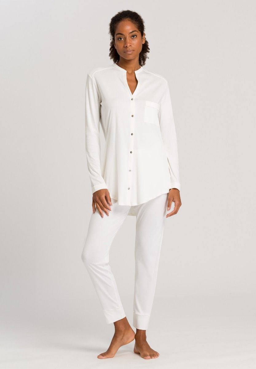 Hanro Basic Pure Essence Pure Essence L/Slv Pajama (077949) Off White