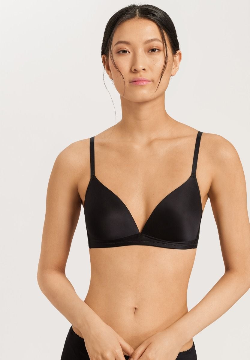 Hanro Basic Satin Deluxe Satin Deluxe L. Padded Bra Soft (071071) Black