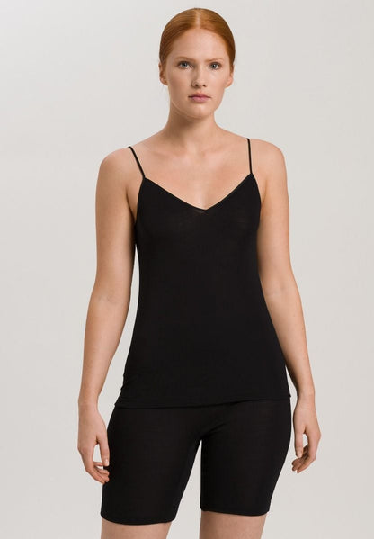 Hanro Basic Woolen Silk Woolen Silk Spaghetti Top (071415) Black