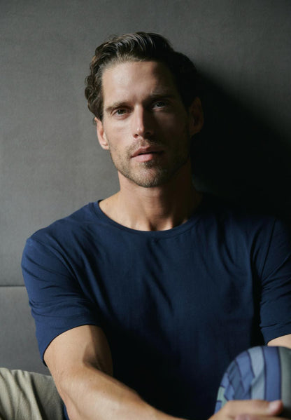 Hanro Basic Living Shirts Living Shirts Short Sleeve Shirt (075050) Deep Navy