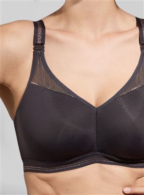 Empreinte Initiale 07200 Spacer Bra styled on model in Gris Intense