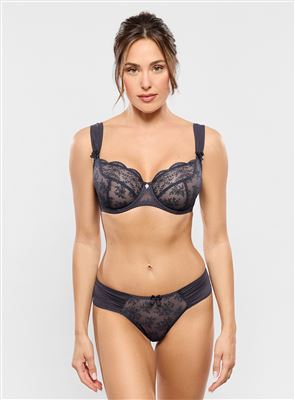 Empreinte Charlotte 08232 Bra styled on model in Anthracite