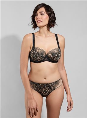 Empreinte Agathe 08204 Plunge Bra styled on model in Black