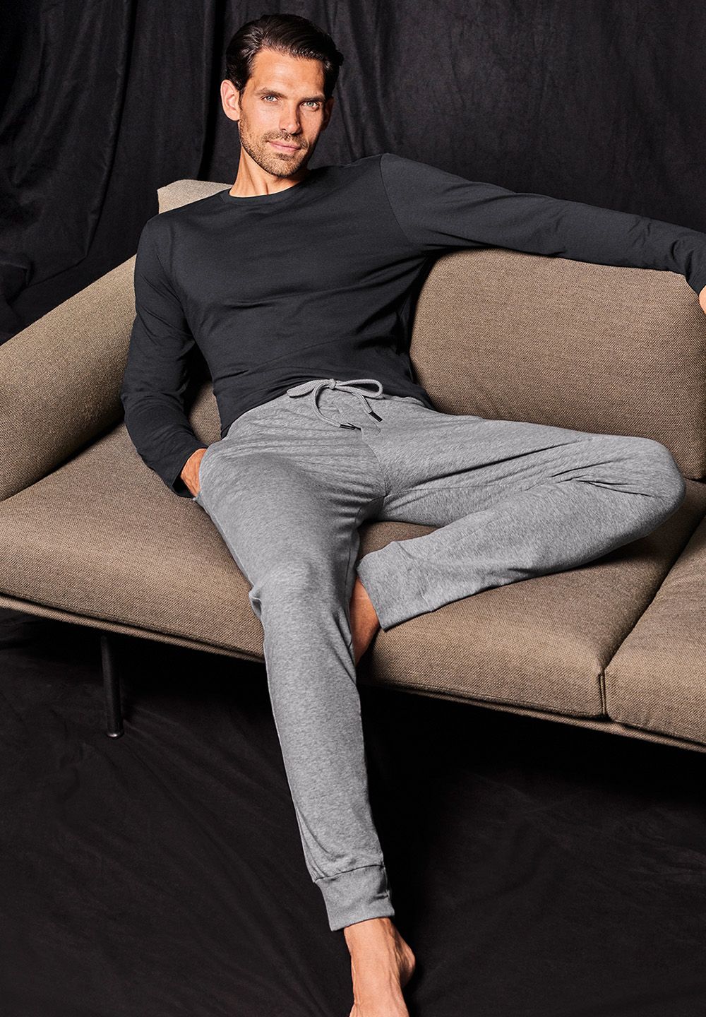 Hanro Basic Leisure Leisure Long Pants (075071) Grey Melange
