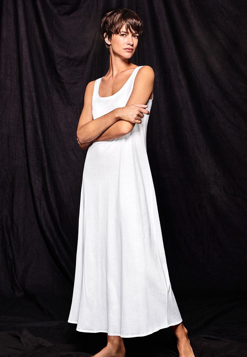 Hanro Basic Cotton Deluxe Cotton Deluxe Sleeveless Nightdress 130Cm (077951) White