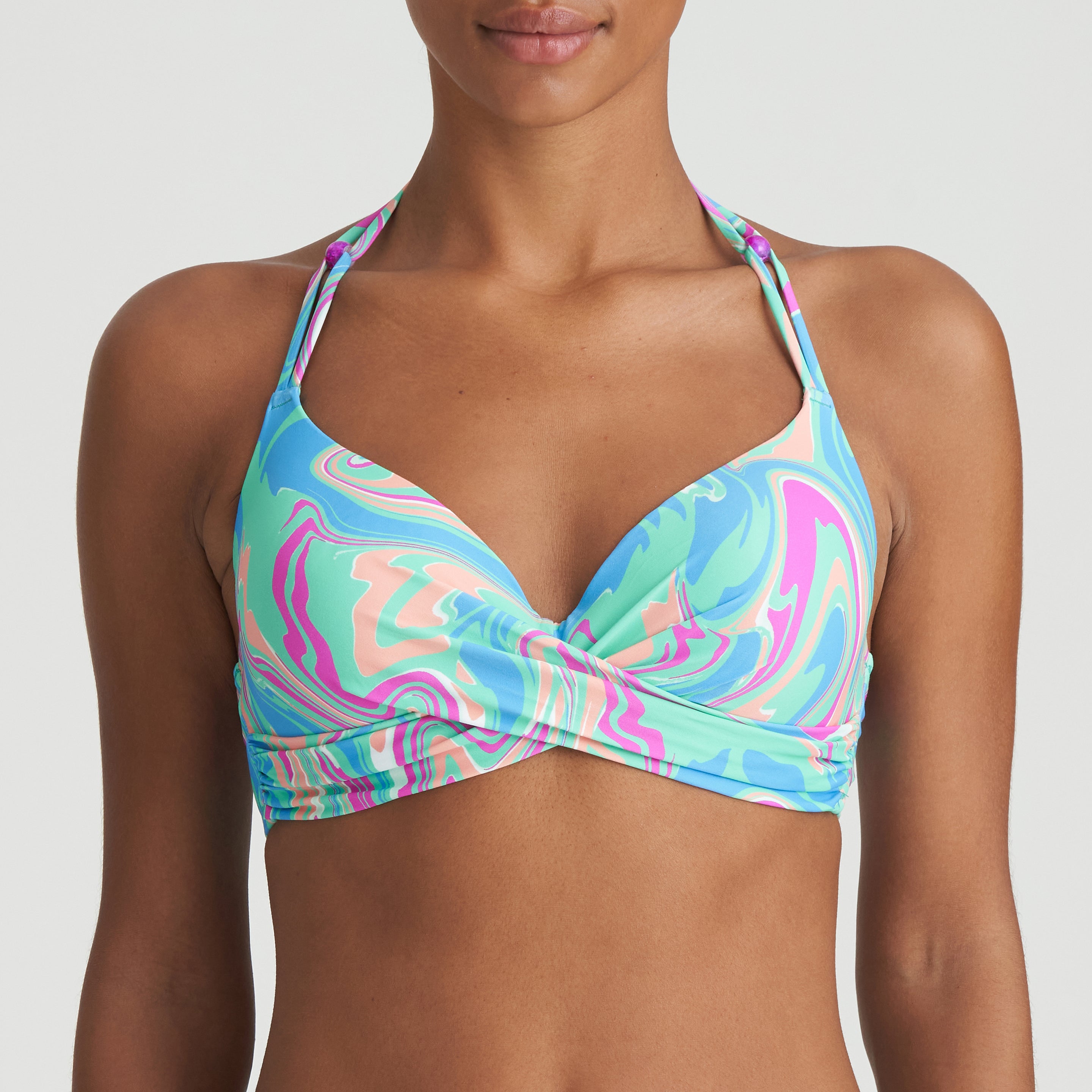 Marie Jo Swim Arubani Padded Plunge Bikini Top (1007316) Ocean Swirl
