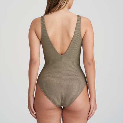Marie Jo Swim Tinjis Plunge Swimsuit Wireless (1006932) Golden Olive
