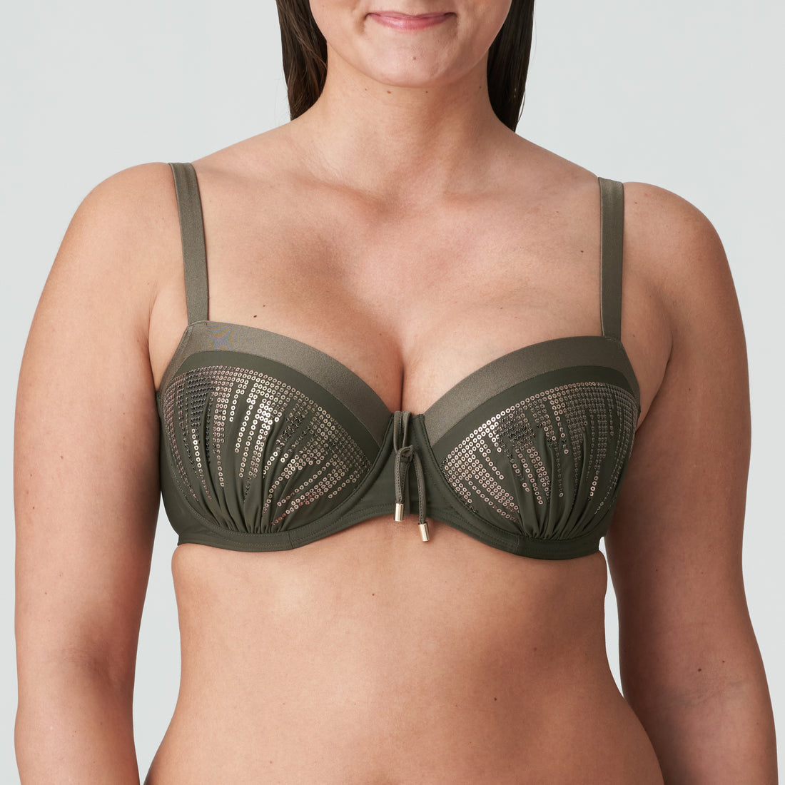 Primadonna Swim Aracruz Padded Balcony Bikini Top (4011816) Kaki