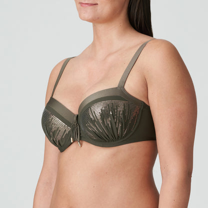 Primadonna Swim Aracruz Padded Balcony Bikini Top (4011816) Kaki