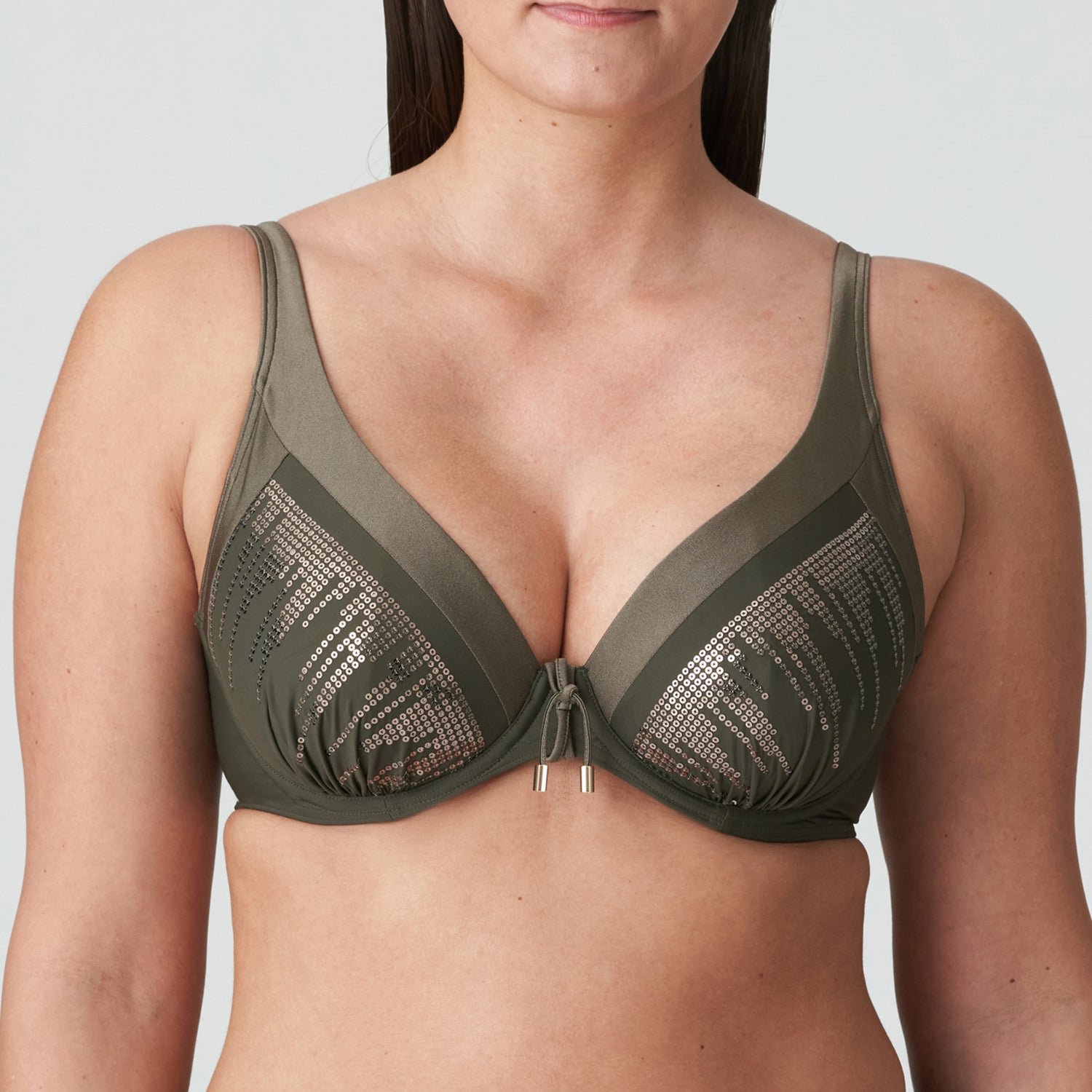 Primadonna Swim Aracruz Half Padded Plunge Bikini Top (4011819) Kaki